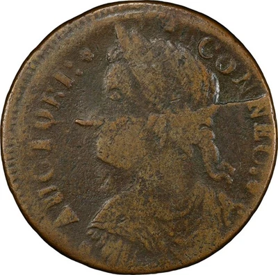 1787 Connecticut 1/2p M33.28-Z.1 Draped Bust Left Snipe Nose PCGS VF25 Syd Marti - Image 1 of 4