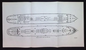 Falls of Garry Sailing Ship Plan – 1927 Fold-Out Deck & Cabin Illustration - Picture 1 of 4