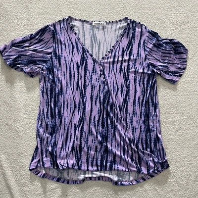 Double Ju Women's Purple Tie Dye Athletic Open Top Soft 2XL - Image 1 of 4