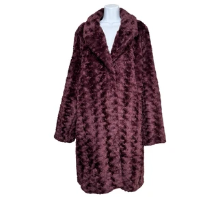 Donna Salyer’s Fabulous Fur Burgundy Wine Faux Fur Long Coat Plus Size 3X Sheared - Bild 1 von 13