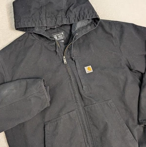 Chaqueta con Capucha Carhartt Full Swing Pato Lavado Forrada de Vellón Negra OJ4479 Para Hombres XL - Imagen 1 de 9
