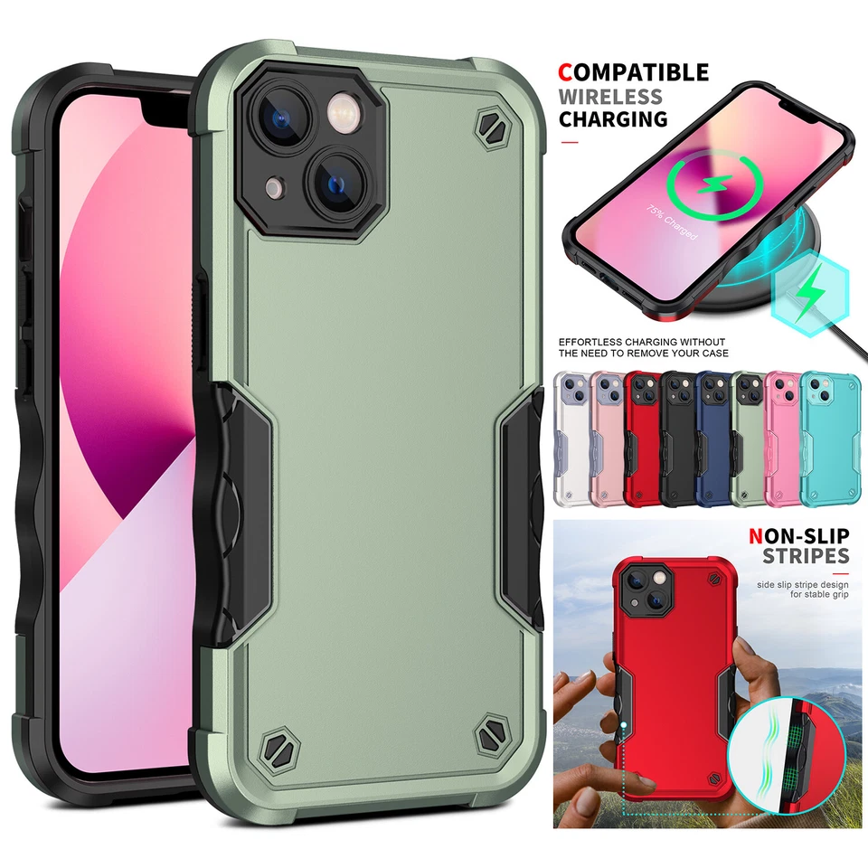 Ударопрочный чехол Fr iPhone 15 14 13 12 11Pro Max XR XS камеры чехол гибридный бампер - Изображение 1 из 4