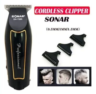 RASOIO ELETTRICO REGOLA BARBA TAGLIA CAPELLI BATTERIA RICARICABILE 3PETTINI 7585 - Immagine 1 di 3