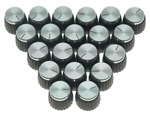 KAISH 20 Guitar AMP Amplifier Knobs Black/Silver Cap Push on Knobs fits Marshall - Picture 1 of 7