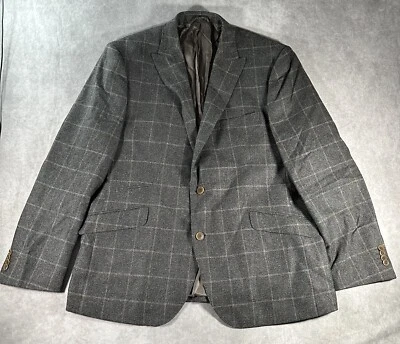 Ibiza Lanificio Men's Blazer Two Button Jacket 46R Linen Plaid Wool Cashmere - Image 1 of 4