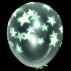 PartyMate Leuchtsterne um bedruckte 12 Zoll Latex Glo Ballons, 4 Stück, klar - Bild 1 von 1