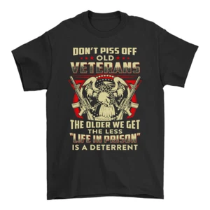 Funny T-shirt For Father's Day - Don't Piss Off Old Veterans Shirt, Dad Grandpa - Picture 1 of 4