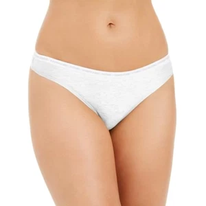 Calvin Klein CK One Cotton Singles Thong Underwear Women's M White Elastic Waist - Picture 1 of 16