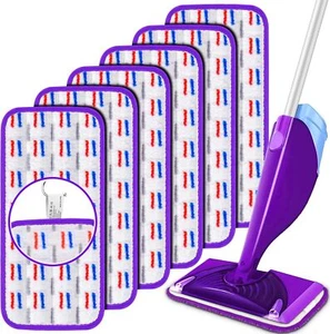 Confezione 6 Tamponi Riutilizzabili per Swiffer WetJet Spray Mop, Ricarica Tamponi Bagnati - Foto 1 di 5