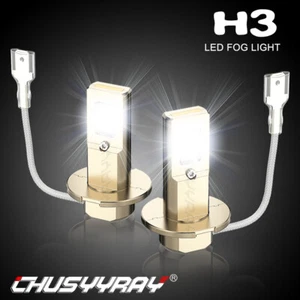 Pair H3 LED Bulbs Fog Light Bulbs 12000LM 6000K for Car Fog Lamp DRL - Foto 1 di 13