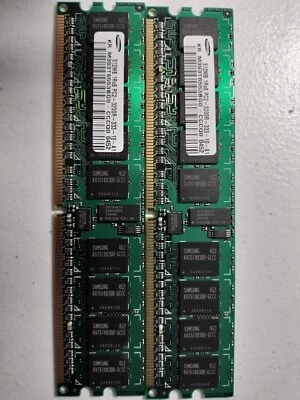 2 X HP PN 345112 Samsung 512MB DDR2 PC2-3200R Mod- M393T6553BGD-CCCQ0  - Image 1 of 2