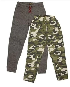 Lee Boy's Rugged Knee Jogger Sweats 2-pack Dark Gray and Camo - Picture 1 of 3