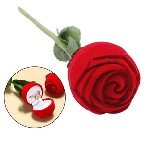Valentine's Day Romantic Rose Love Heart Wedding Ring Box Earring Pendant - Picture 1 of 7
