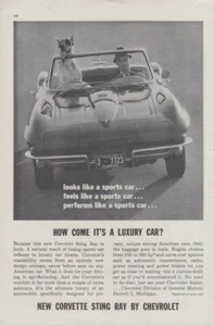 Looks Feel funciona como un auto deportivo Corvette anuncio 1963 Playbill - Imagen 1 de 1