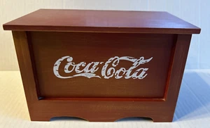 Coca Cola Jewelry Wooden Box 5"T x 8"W Trade Mart Memorabilia Storage VTG - Picture 1 of 13