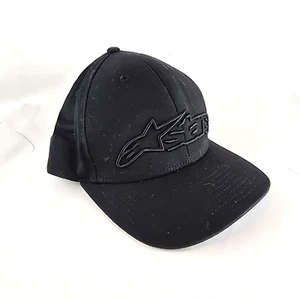Alpinestars Astar Hat Mens Large XL Black Flexfit Logo Motosports Motocross - Picture 1 of 10