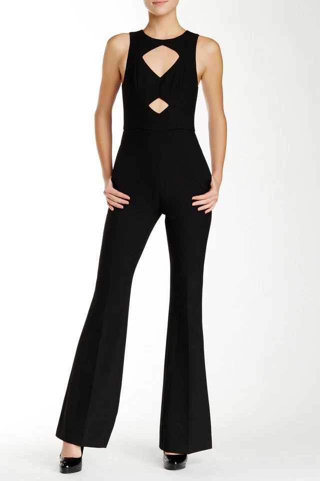 Rachel Zoe F15JP09 Emilie Sleeveless Cutout Jumpsuit Sz 2  Black Mrsp $425 - Image 1 of 1