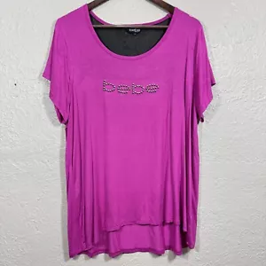 Bebe Sport Athletic Top 2X Rhinestone Spellout Logo Mesh Y2K Athleisure Sporty - Picture 1 of 11