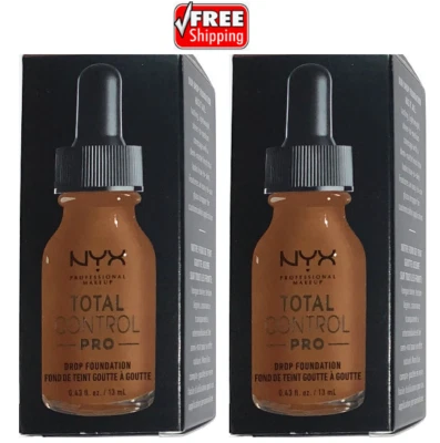 NYX Professional Makeup Total Control Pro Drop Foundation, Cocoa 0.43oz - 2 Pack - Image 1 of 4