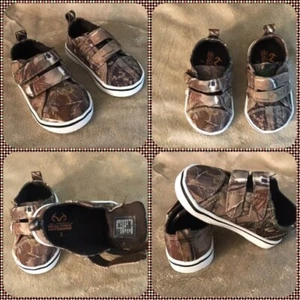 Bill Jordans Real tree Kids Toddler Outdoors Green Brown Camo Shoes Boys Size 2 - Picture 1 of 9