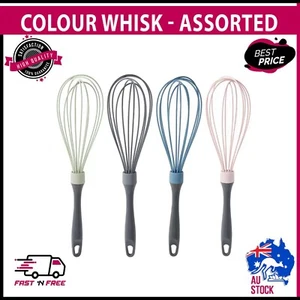 Silicon Whisk Handy Kitchen Tool Assorted Colour Egg Batter Sauce Whisker - Picture 1 of 8