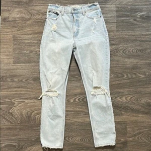 Jeans skinny a vita alta Abercrombie & Fitch taglia 27 4 lavaggio leggero denim invecchiato - Foto 1 di 11