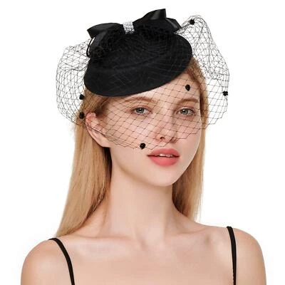 Mujeres Fascinadores Sombrero Clip para el Pelo Boda Cóctel Diadema Fiesta del Té Pluma F... Foto 1 de 4