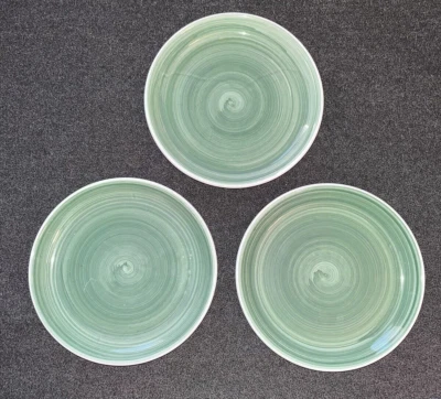Lote de 3 Platos de Almuerzo de Ensalada VERDE CEPILLO SÓLIDO CALECA 8 1/4" Italia Foto 1 de 4