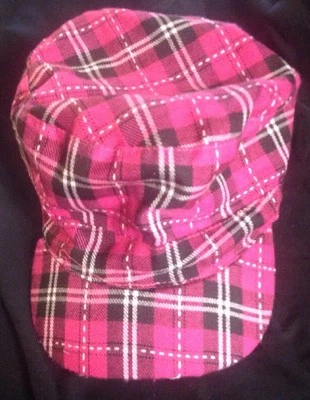 Sombrero a cuadros rosa y negro de autoestima para niñas Foto 1 de 4