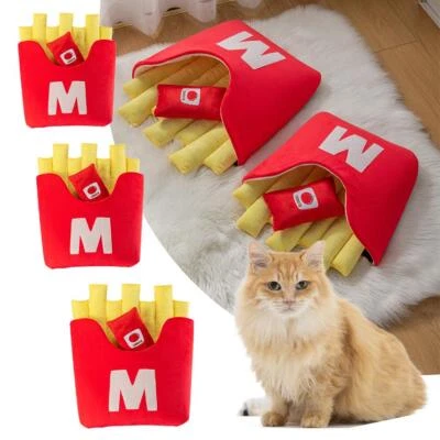 Cat Bed French Fries Pet Bed Detachable Cat House Soft Puppy Plush Kennel R C2E9 - Image 1 of 4