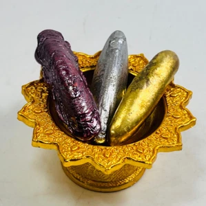 3 Stck. Gold Rot Silber Leklai Suriyan Racha Naturstein Amulett Magie Bestes Set - Bild 1 von 19