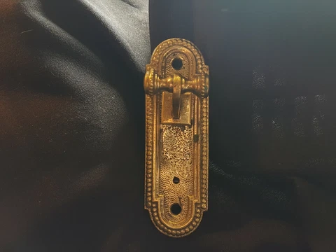 One Reclaimed Antique Brass Georgian Bell Pull Door Knocker Furniture (EH188) Cover
