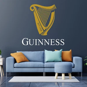 Calcomanía de pared Guinness cerveza vinilo inspirada en vinilo calcomanía de pared arte hombre cueva bar - Imagen 1 de 6