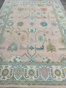 Pink 8X10, 9X12, 10x14  Oushak Rug Modern Oushak Rug Vintage Turkish Area Rugs - Picture 1 of 5