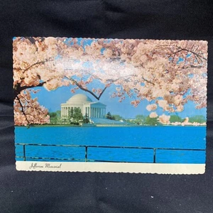 Cartolina d'epoca Jefferson Memorial, Washington DC dogwoods - Foto 1 di 6