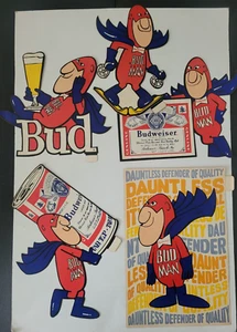 BUD MAN Set di 5 ADESIVI VINTAGE ANNI 70 ANHEUSER-BUSCH PUBBLICITÀ INUTILIZZATI (2) - Foto 1 di 6