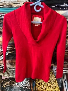 Suéter OLD NAVY Rojo, Cachemira, Cuello en V con Cuello Chal Pequeño - Imagen 1 de 4