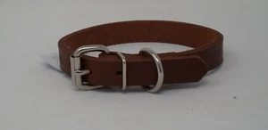 #102 3/4" Wide Regular Dee Leather Dog Collars "Free Brass Nameplate" - Picture 1 of 1