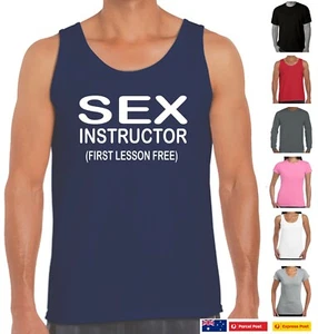 SEX Instructor ( first lesson free) Funny T-Shirts funny offensive tee Singlet - Picture 1 of 16