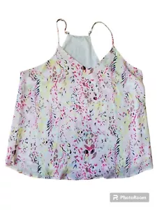 New With Tags Women's Top Size 2XL Colorful Spaghetti Strap Camisole Lined Cute - Picture 1 of 12