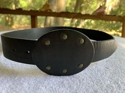 Banana Republic Genuine Leather Belt Made In Italy Black Rustic Buckle Womens S - Image 1 of 4