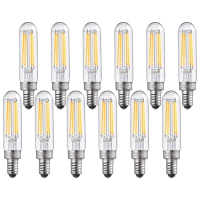 12-Pack E12 Candelabra Bulb, Dimmable T6 LED Bulb, Clear Glass, 2700K Soft White - Image 1 of 4