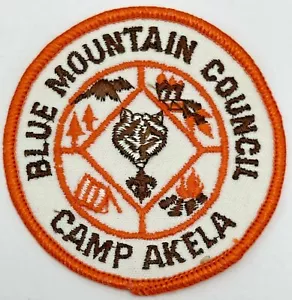 Parche bordado vintage Blue Mountain Council Camp Akela Boy Scouts BSA - Imagen 1 de 5