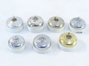 Lot de 7 anciens interrupteurs en porcelaine et laiton / métal chromé - Picture 1 of 13