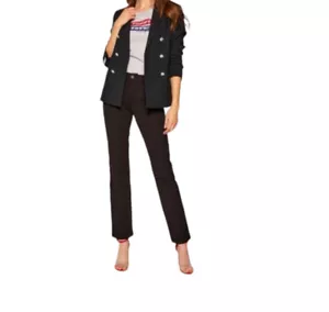 Escada Straight Leg Black Mid Rise Casual Cotton Blend Jeans Size 34 - Picture 1 of 12