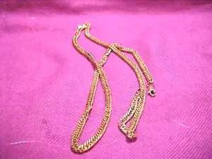 NOS New Gold Tone Herringbone Chain 24" Long Necklace LOOKS LIKE TECHNIBOND - Picture 1 of 4