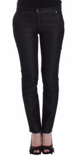 Ermanno Scervino Women Black Jeans Pants Cotton Skinny Casual Denim Trousers W26