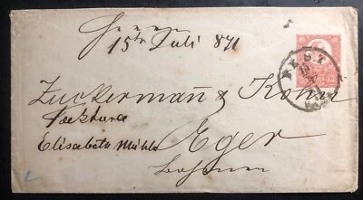 1871 Pest Hungary Stationery Cover To Eger Czechoslovakia - Image 1 of 2