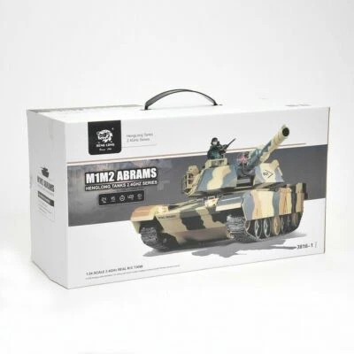 16" 1:24 RC Airsoft Battle Tan Military NEW w/ Lights BB Turret R/C M1A2 Abrams - Image 1 of 4