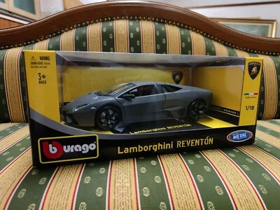BURAGO 1:18 AUTO DIE CAST METAL  LAMBORGHINI REVENTON GRIGIO OPACO 🏎️ - Immagine 1 di 4